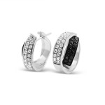 Double Hoop Diamond Leo Pizzo Earrings in 18k White Gold 